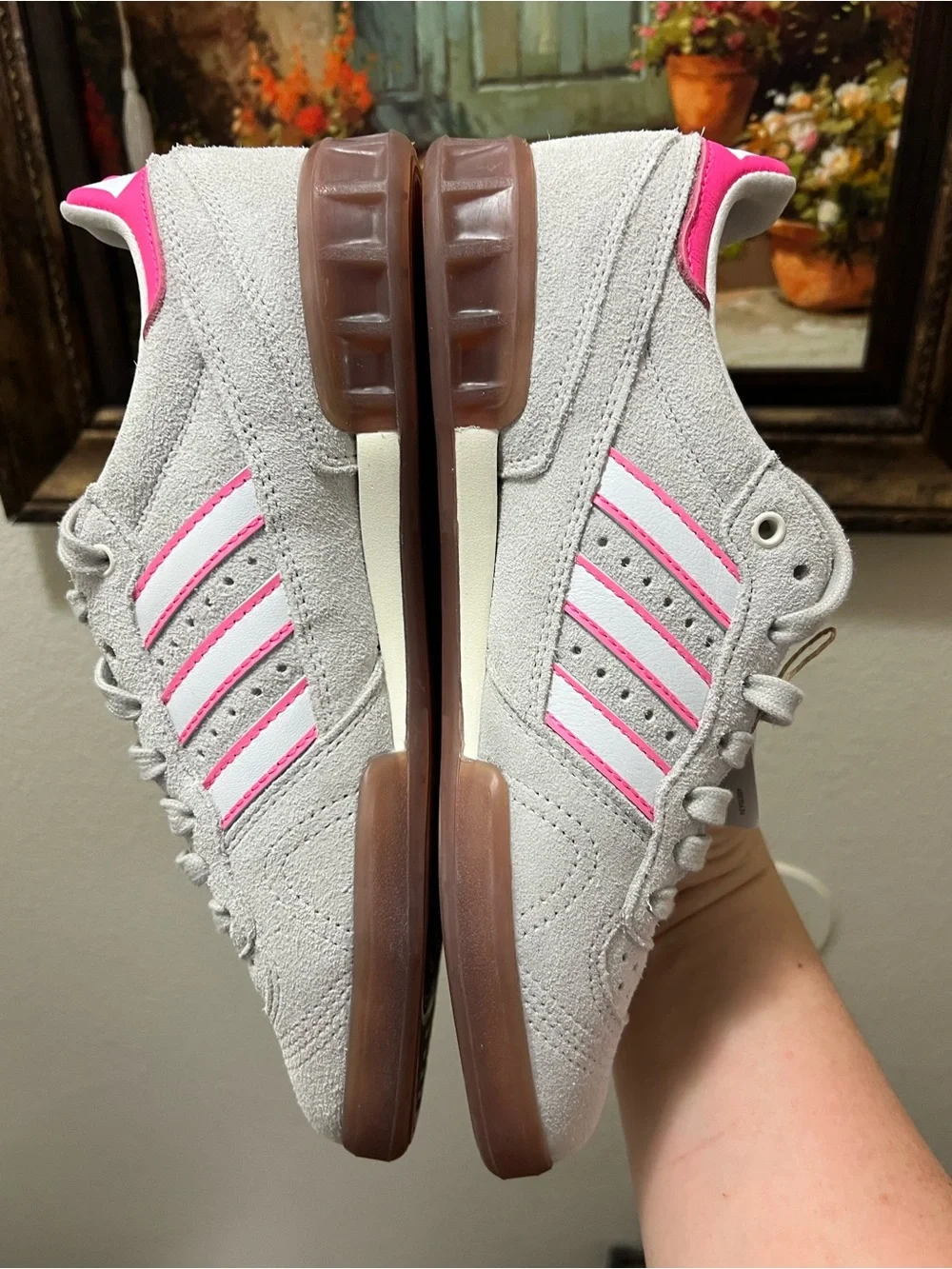 adidas Handball Top Rm Lace Up  Mens Grey Sneakers Casual Shoes.